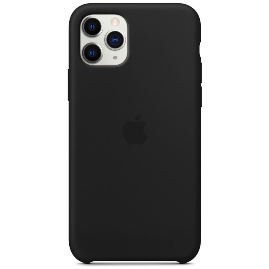 Silicone Backcover voor de Apple iPhone 11 Pro Max - Black Zwart