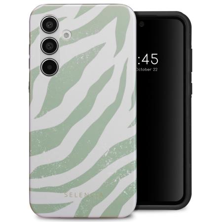 Selencia Vivid Backcover voor de Samsung Galaxy A55 - Colorful Zebra Sage Green