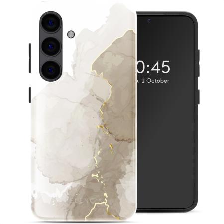 Selencia Vivid Backcover voor de Samsung Galaxy S24 - Marble Light Brown