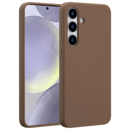 Accezz Liquid Silicone Backcover met MagSafe voor de Samsung Galaxy S25 Plus - Lichtbruin