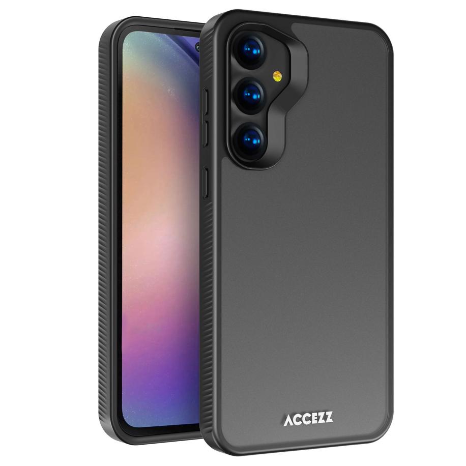 Accezz Rugged Frosted Backcover voor de Samsung Galaxy A55 - Zwart Zwart