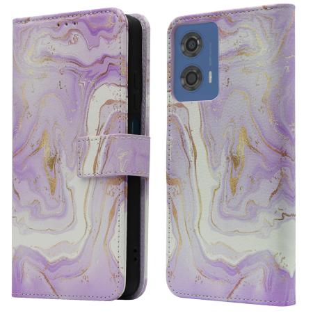 imoshion Design Bookcase voor de Motorola Moto G04 / G24 - Purple Marble