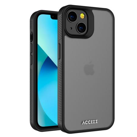 Accezz Rugged Frosted Backcover voor de Apple iPhone 13 - Zwart
