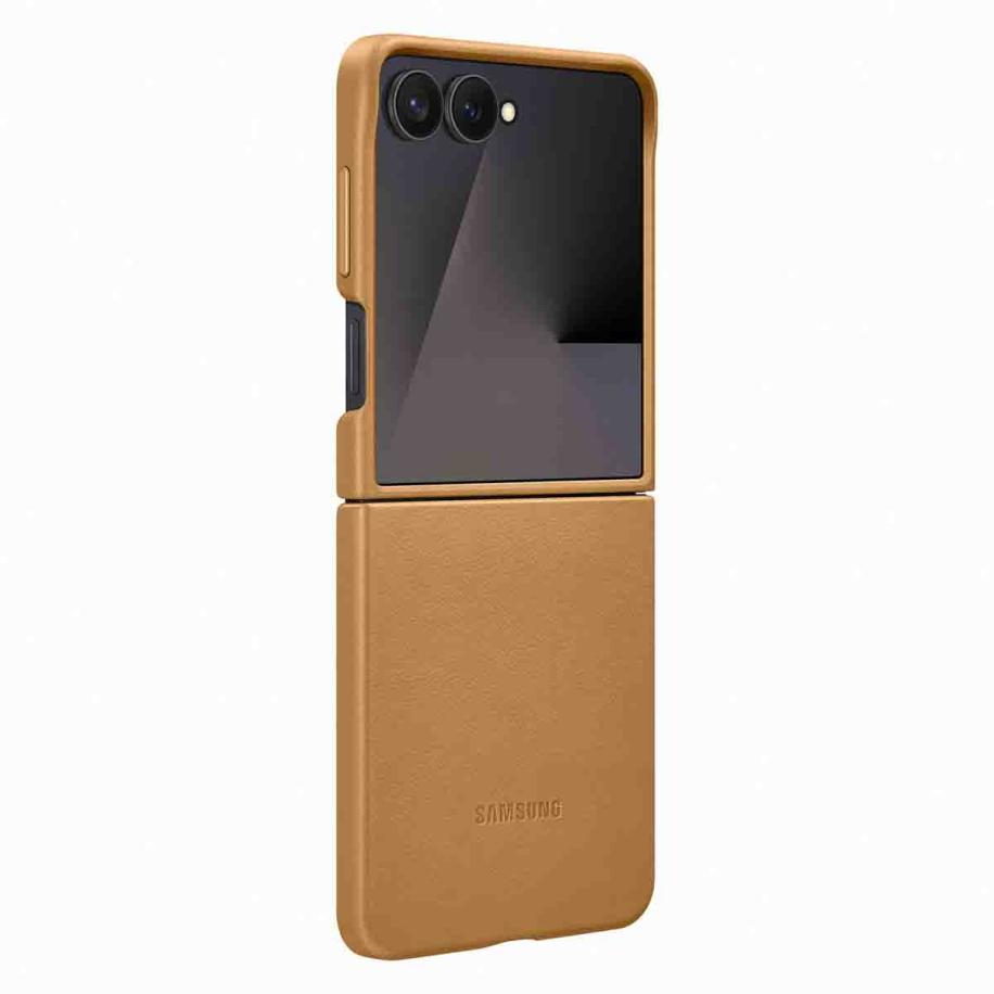 Originele KindSuit Vegan Leather Case voor de Samsung Galaxy Z Flip 7 - Camel Bruin