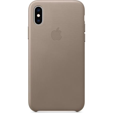 Leather Backcover voor de Apple iPhone Xs Max - Taupe