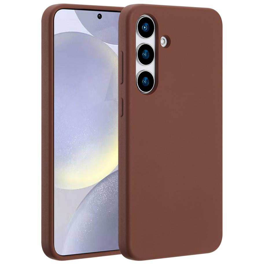 Accezz Liquid Silicone Backcover met MagSafe voor de Samsung Galaxy S25 Plus - New Tea Brown Bruin