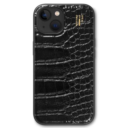 iDeal of Sweden Vegan Leather Backcover voor de Apple iPhone 13/14/15/16e - Black Croco