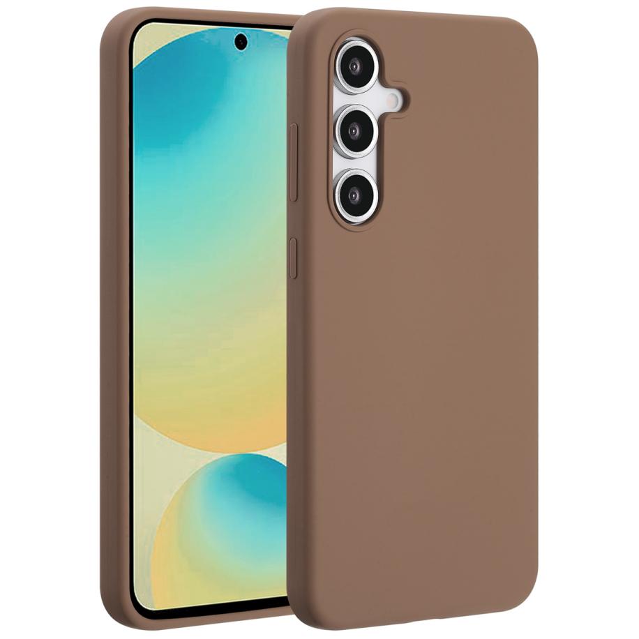 Accezz Liquid Silicone Backcover met MagSafe voor de Samsung Galaxy S24 FE - Lichtbruin Bruin