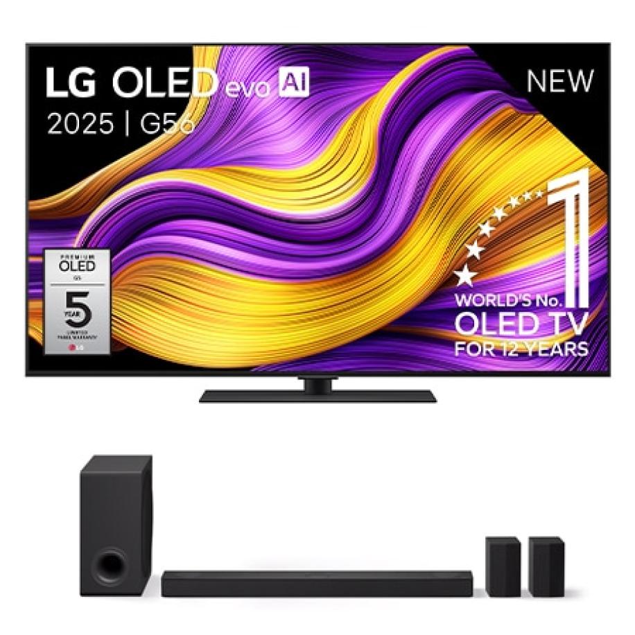 LG OLED evo AI G5 4K Smart TV 55 & DS80TR 5.1.3-kanaals soundbar - OLED55G56LS.DS80TR