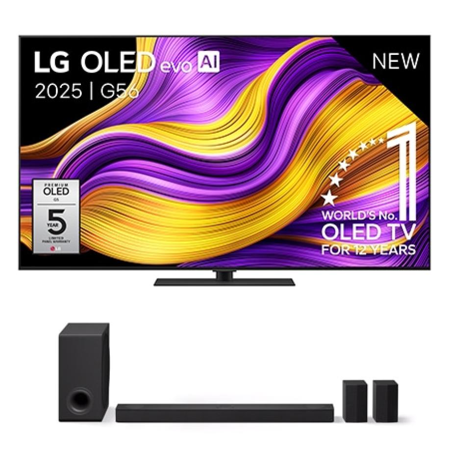 LG OLED evo AI G5 4K Smart TV 65 & DS80TR 5.1.3-kanaals soundbar - OLED65G56LS.DS80TR