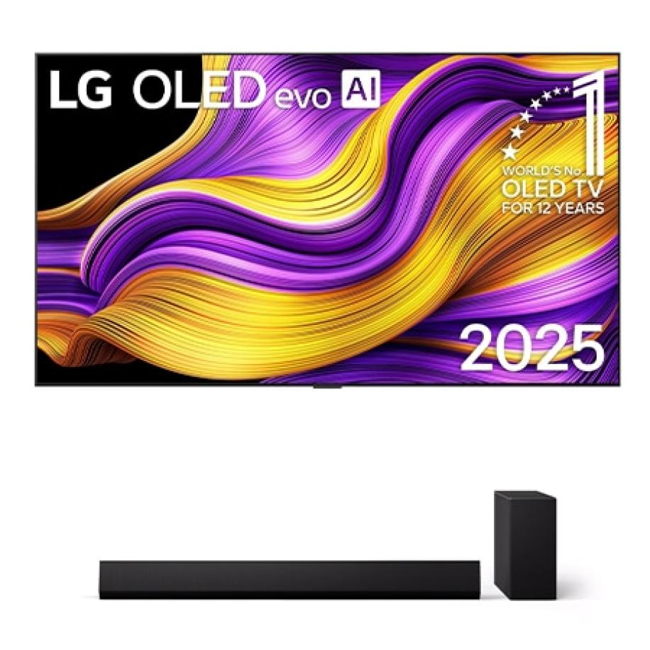 LG OLED evo AI G5 4K Smart TV 77 & DSG10TY 3.1-kanaals soundbar - OLED77G55LW.DSG10TY