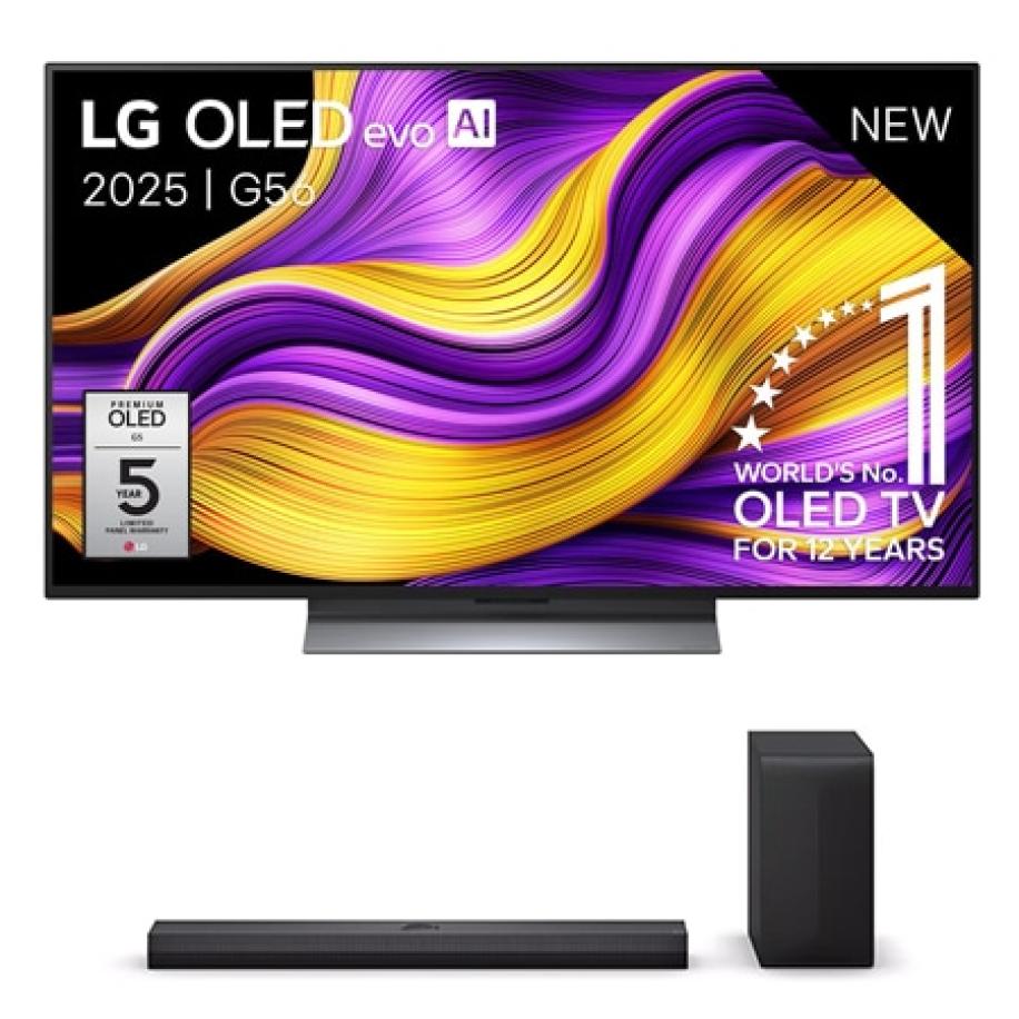 LG OLED evo AI G5 4K Smart TV 48 & DS70TY 3.1.1-kanaals soundbar - OLED48G56LS.DS70TY