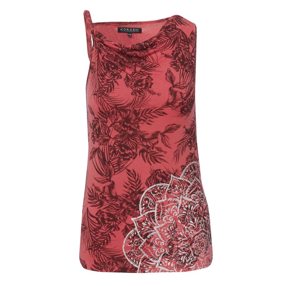 KOROSHI KOROSHI Top taupe / chocoladebruin / koraal -