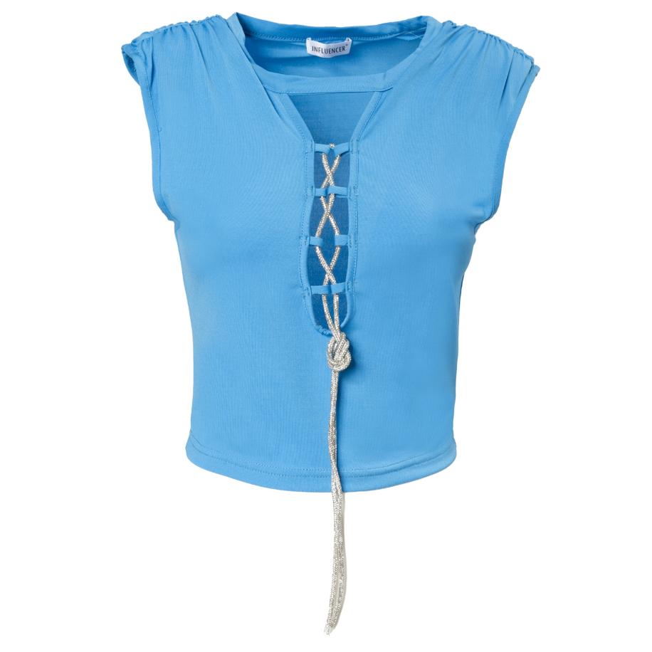 Influencer Top azuur Blauw