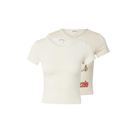 Monki Monki Shirt beige / ecru / oranjerood