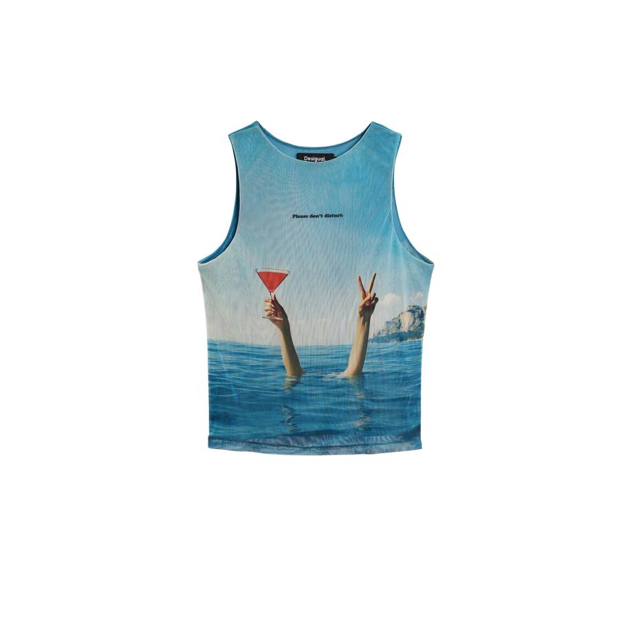 Desigual Desigual Top blauw / rood / zwart / wit -
