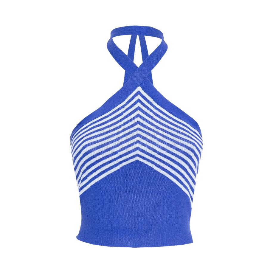 Influencer Influencer Top royal blue/koningsblauw / wit -