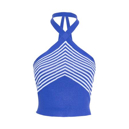 Influencer Influencer Top royal blue/koningsblauw / wit