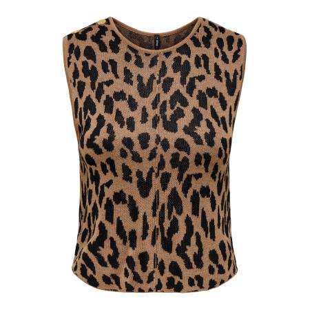 Only ONLY Gebreide top ONLVienna karamel / zwart