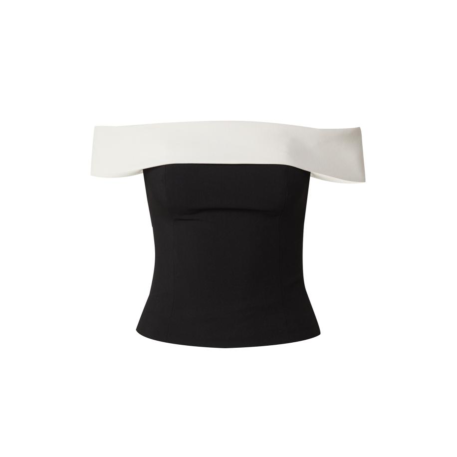 millane millane Top crème / zwart -