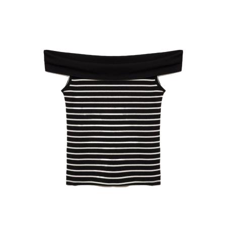 No Matter What Top zwart / wit