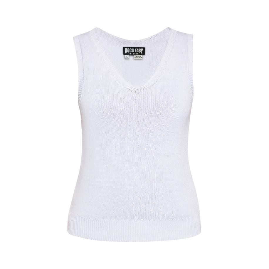 ROCKEASY ROCKEASY Gebreide top wit -