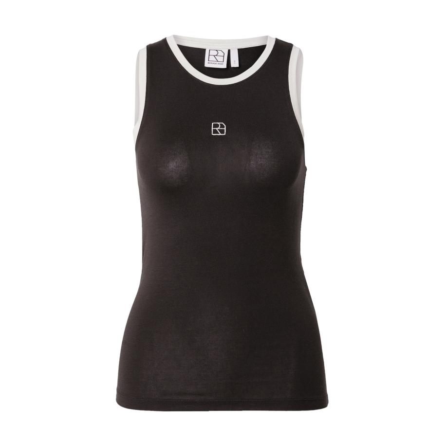 VILA ROUGE EDIT VILA ROUGE EDIT Top ROUESME zwart / offwhite -