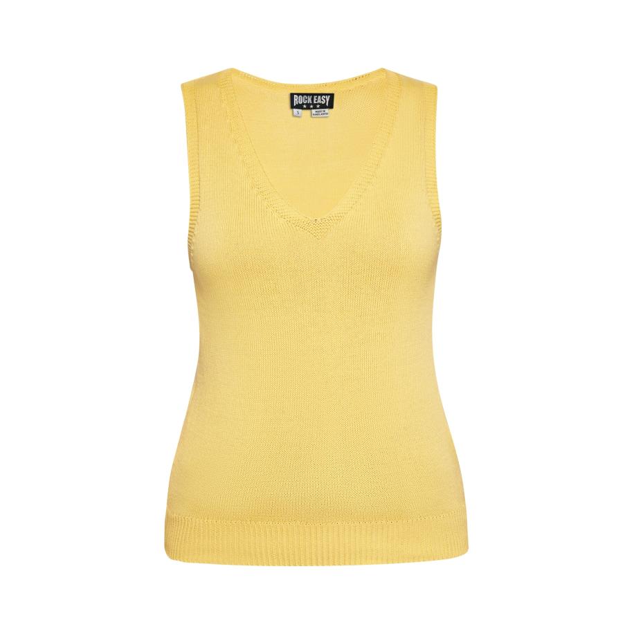ROCKEASY ROCKEASY Gebreide top geel -