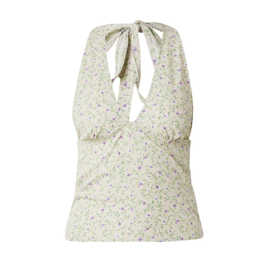 Motel Motel Top Nandu groen / pastelgroen / donkerlila / wit -