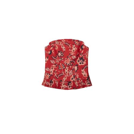 THE-ARE THE-ARE Top beige / rosa / donkerrood / zwart