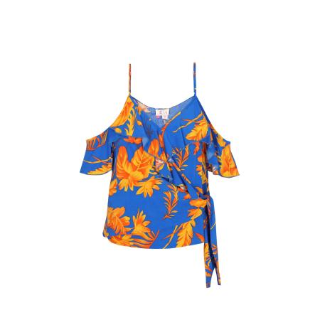 ebeeza ebeeza Blouse blauw / oranje / kreeft