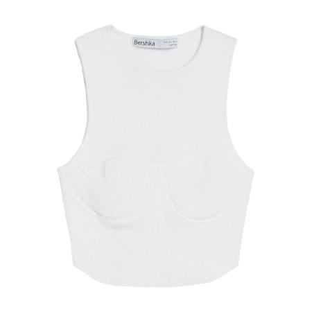 Bershka Bershka Gebreide top offwhite