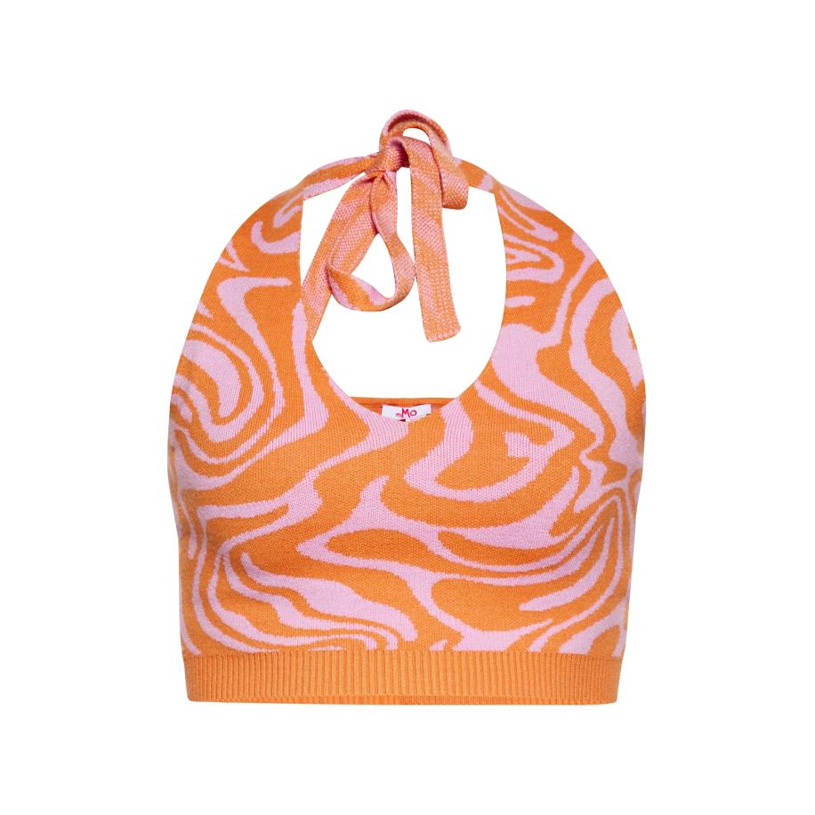 MYMO MYMO Gebreide top oranje / lichtroze -