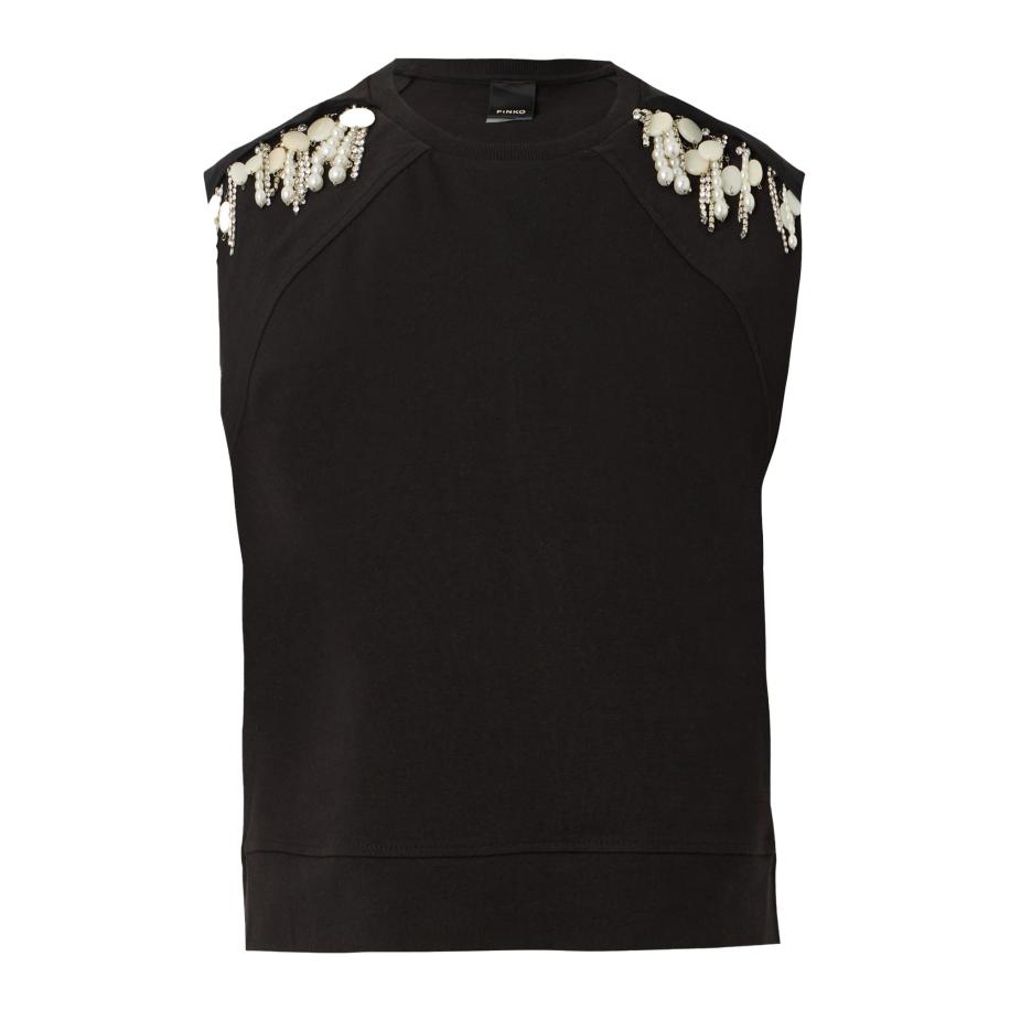 Pinko PINKO Top TARTARE zwart / parelwit -