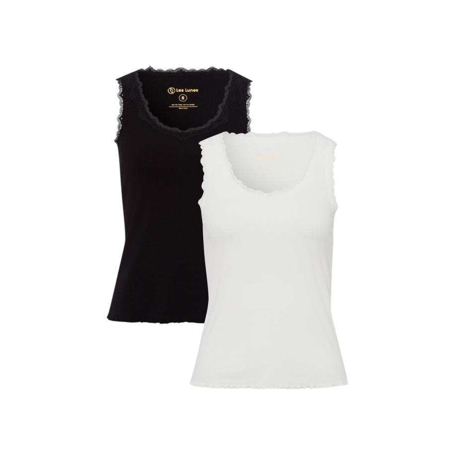 Les Lunes Les Lunes Top MAALA zwart / wit -