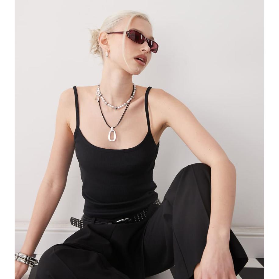 COLLUSION Crop camitop in zwart Zwart