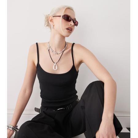 COLLUSION Crop camitop in zwart