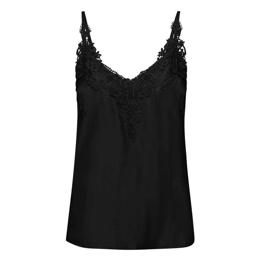 Cream Cream Top Anna zwart -