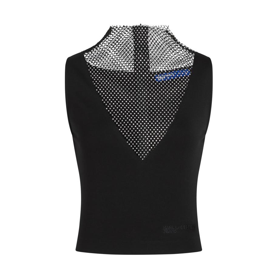 Karl Lagerfeld KARL LAGERFELD JEANS Top Chainmail zwart / transparant -