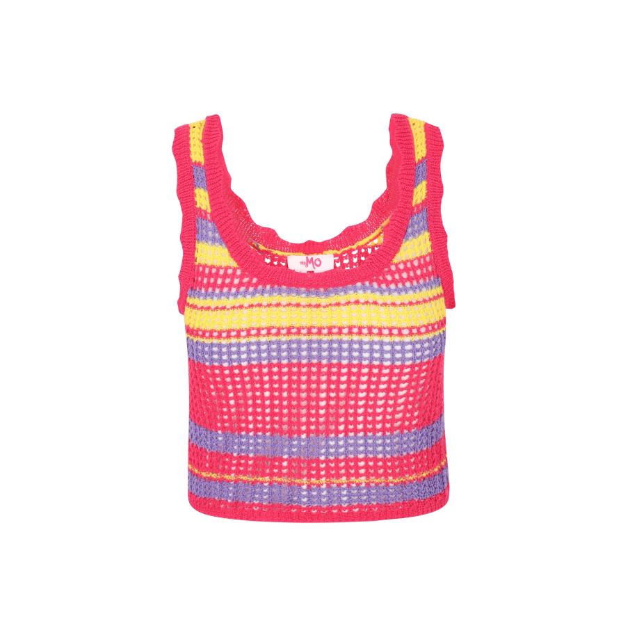 MYMO MYMO Gebreide top Spring Summer geel / lila / pink -