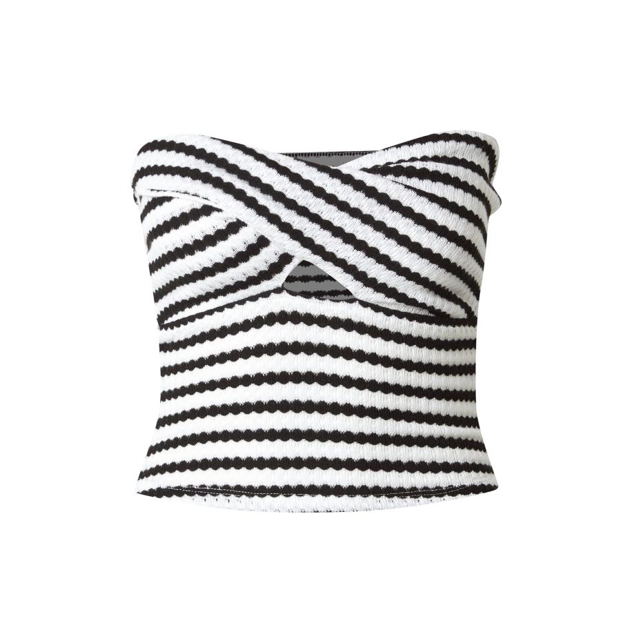 STUDIO SELECT STUDIO SELECT Gebreide top Linn zwart / wit -