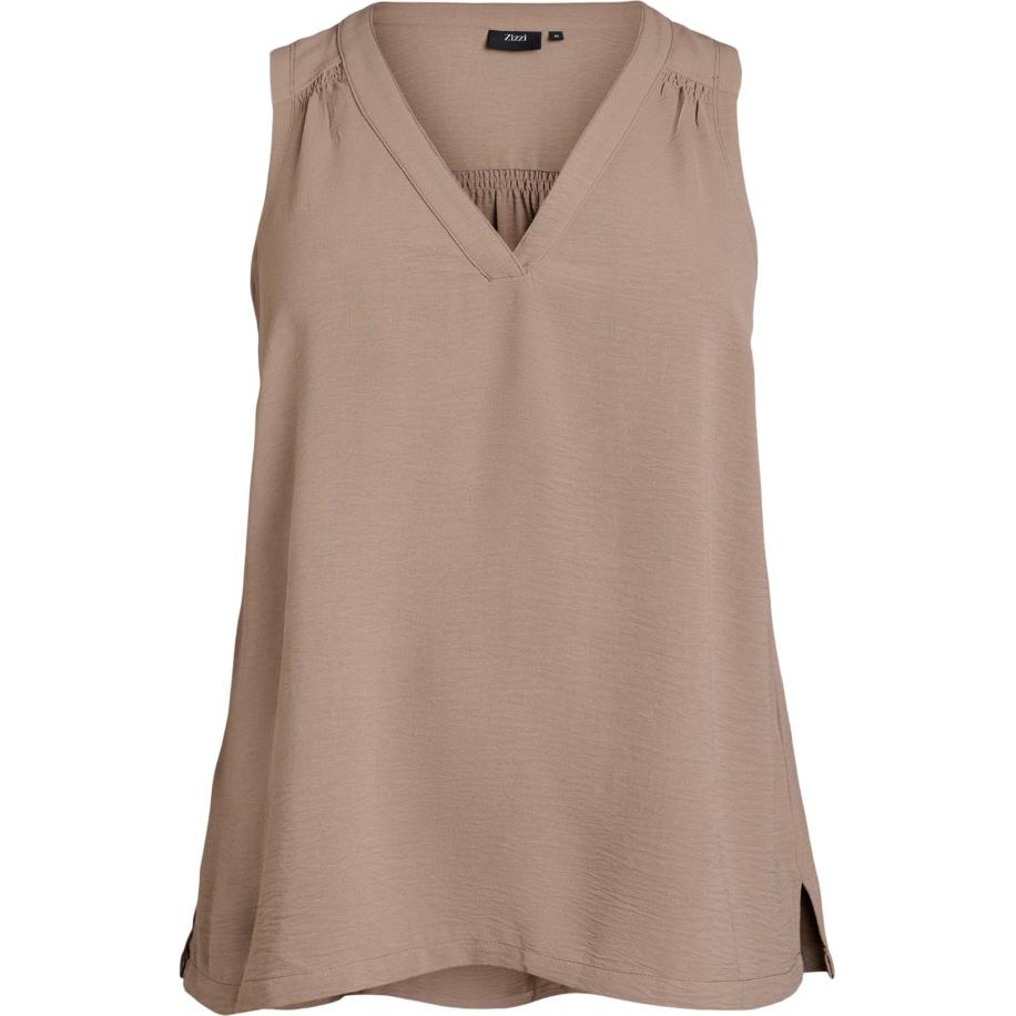 Zizzi Zizzi Top Mfikka lichtbruin -