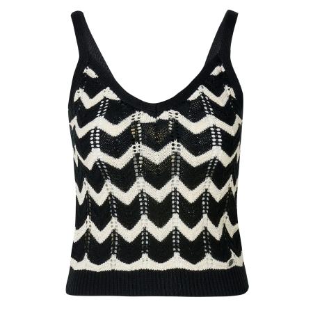 KOROSHI KOROSHI Gebreide top zwart / offwhite