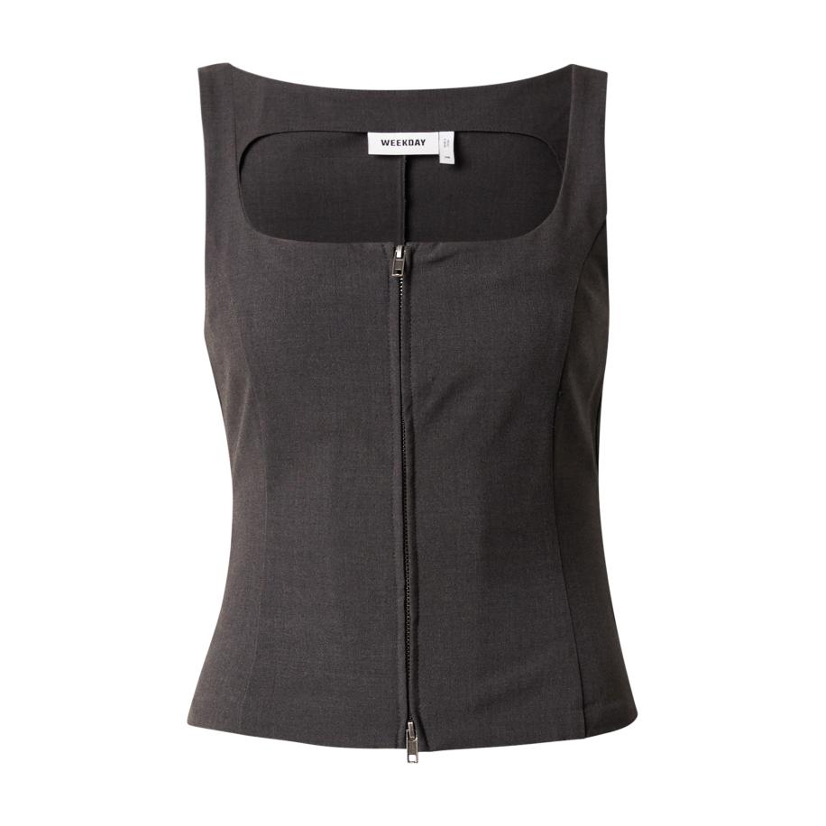 Weekday WEEKDAY Top Hilma donkergrijs -
