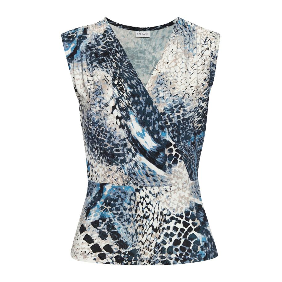 Lascana LASCANA Top beige / blauw / marine / wit -