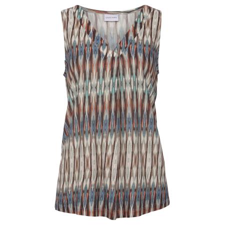 VIVANCE VIVANCE Top turquoise / duifblauw / bruin / grijs