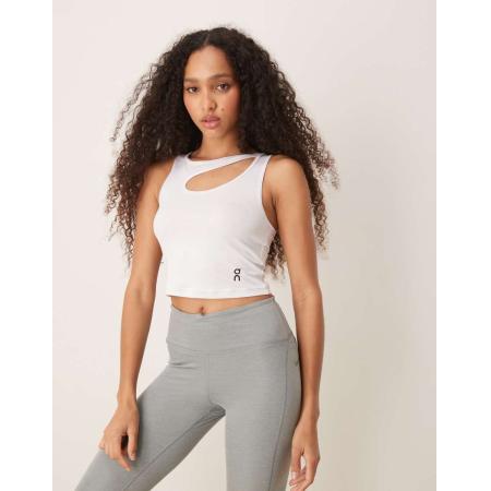 ON Studio Fitnesstop met uitsnijding in wit
