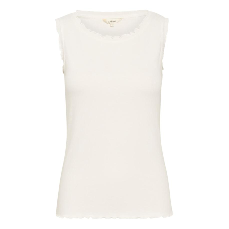 Cream Cream Top Ribba natuurwit -