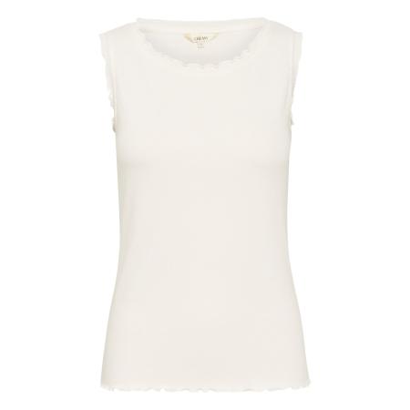 Cream Cream Top Ribba natuurwit