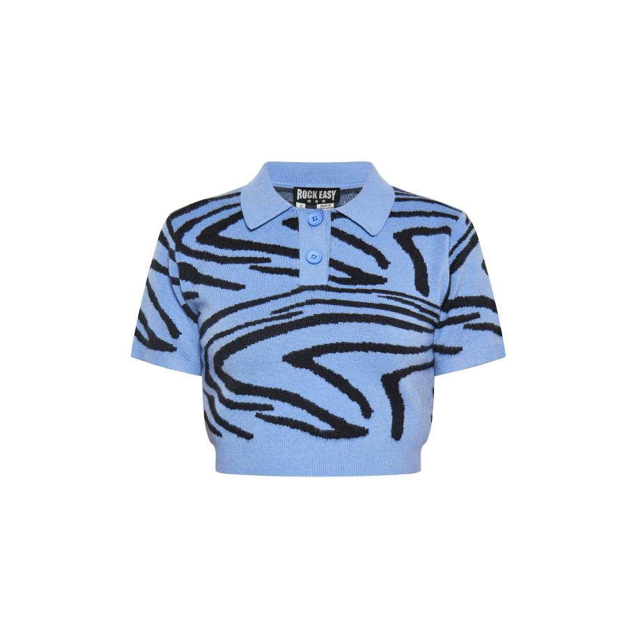 ROCKEASY ROCKEASY Top blauw / zwart -